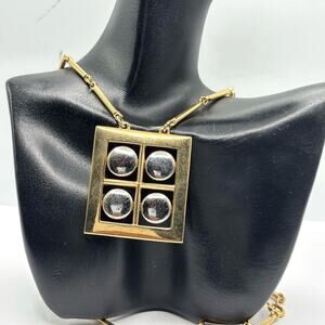 Vintage Gold Square Amway Necklace